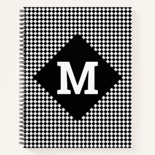 Checkmate Charm: Customizable Retro Grid Notebook