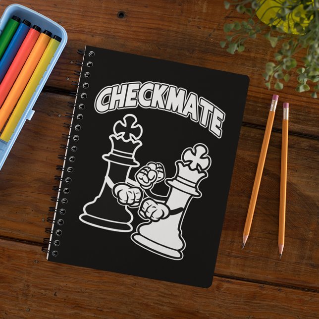 Checkmate Chess Tournament Art Black and White Notebook (Checkmate Chess Tournament Art Black and White Notebook)