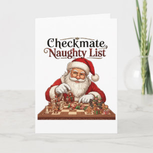Checkmate Naughty List Christmas Santa Chess  Card