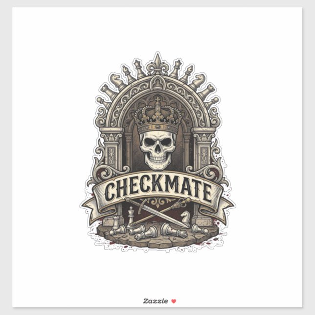 Checkmate Skull King Vintage Chess (Sheet)