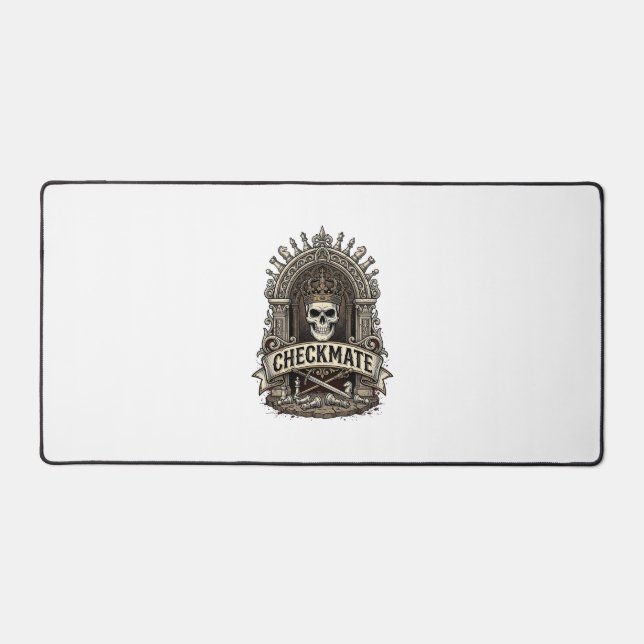 Checkmate Skull King Vintage Chess Desk Mat (Front)