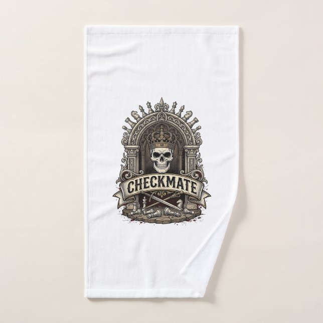 Checkmate Skull King Vintage Chess Hand Towel (Hand Towel)