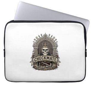 Checkmate Skull King Vintage Chess Laptop Sleeve