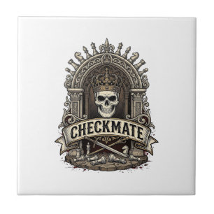 Checkmate Skull King Vintage Chess Tile