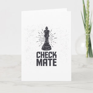 checkmate with chess vintage card