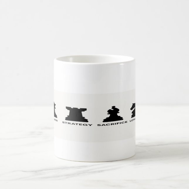 "Checkmate Your Morning: The Mug of Master Moves" (Center)