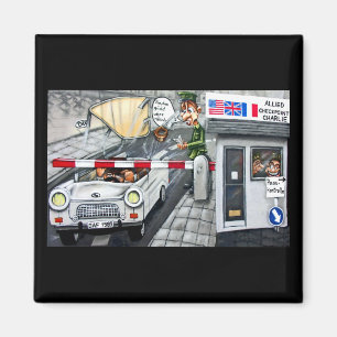 Checkpoint Charlie,Berlin, Cartoon Magnet