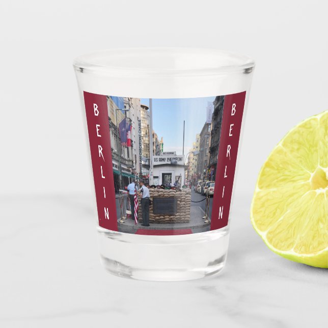 Checkpoint Charlie Berlin | Colour Version Shot Glass (Front)