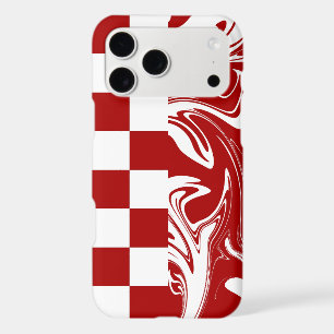 Checks and Swirls in Red and White