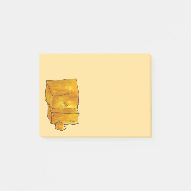 Cheddar Cheese Foodie Post It Notes (Front)