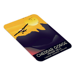 Cheddar Gorge vintage travel poster. Magnet
