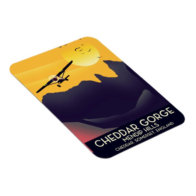 Cheddar Gorge vintage travel poster. Magnet (Right Side)