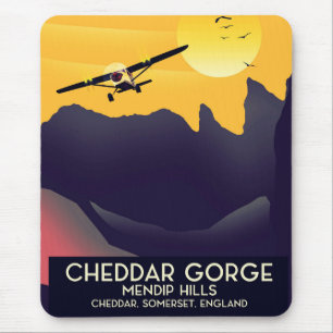 Cheddar Gorge vintage travel poster. Mouse Pad