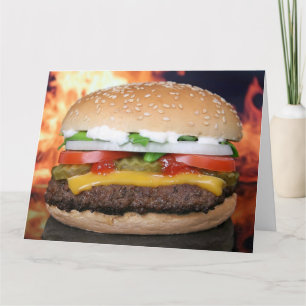 CHEEEBURGER ANNIVERSAIRE FUNNY HAMBURGER CARTE D'A