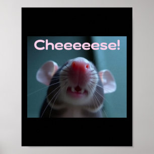 Cheeeeese! Pet Rat Sticker Poster