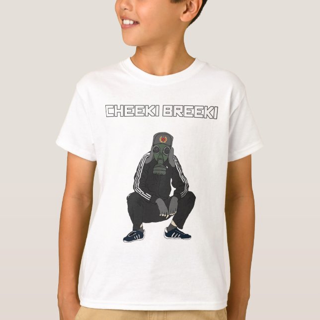 Cheeki Breeki - Gopnik Slav Style Funny Gamer Stal T-Shirt (Front)