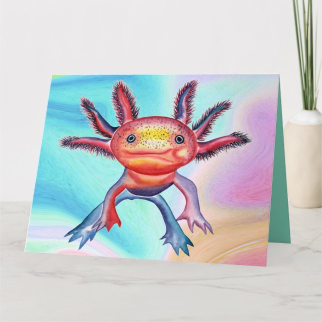 Cheeky Axolotl toutes les occasions carte de voeux (Devant)