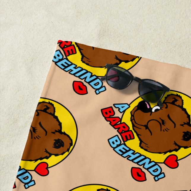Cheeky Beach Bear - A Bare Behind Beach Towel (In Situ)