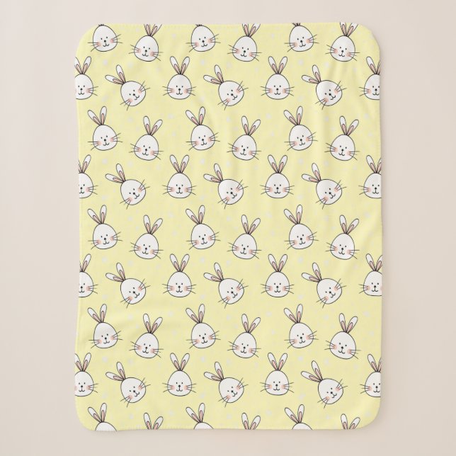 Cheeky Bunnies Pattern Sherpa Blanket (Front)