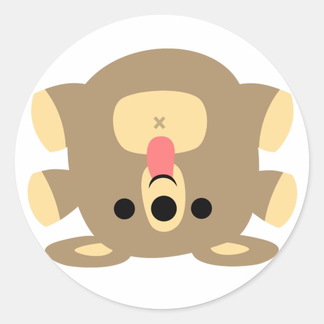 Cheeky Cartoon Bear sticker (Front)