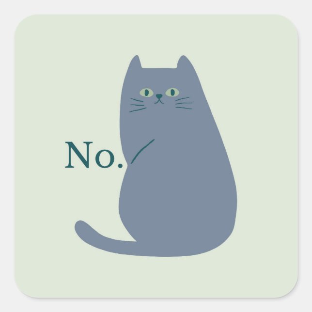 Cheeky Cat Funny Square Sticker (Front)