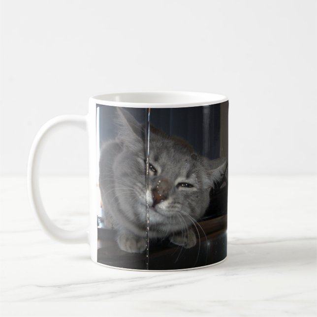 Cheeky Cat Grin After Drinking From Kitchen Tap, Coffee Mug (Left)