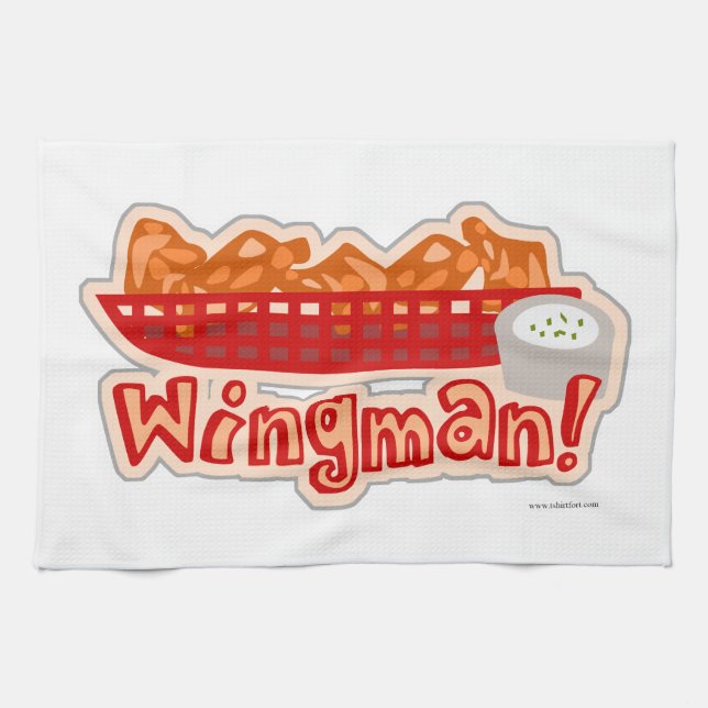Cheeky Chicken Wing Wingman Kitchen Towel (Horizontal)