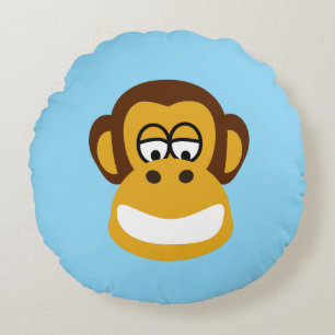 Cheeky Chimp Grin Round Pillow