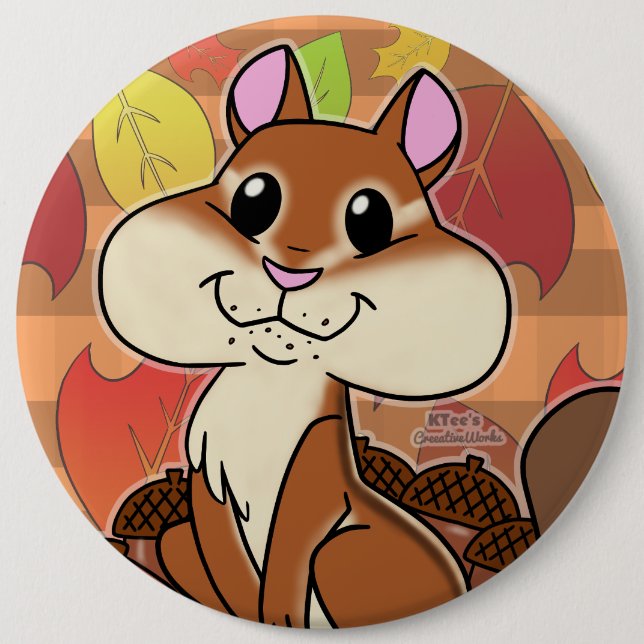 Cheeky Chipmunk - 6 Inch Round Button (Front)