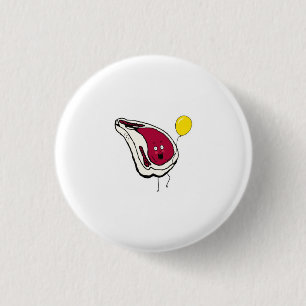 Cheeky chops. Pork chops, meat themed 1 Inch Round Button