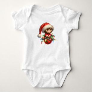 Cheeky Christmas Monkey Baby Bodysuit