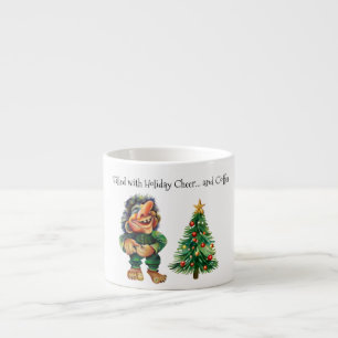 Cheeky Christmas Troll and Tree Delight Espresso Cup