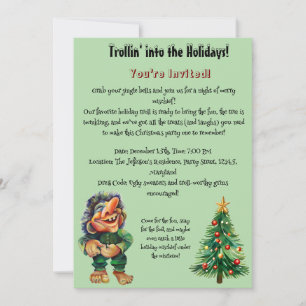 Cheeky Christmas Troll and Tree Delight Invitation
