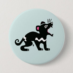 Cheeky devil - TASMANIAN DEVIL- wildlife - Aqua 3 Inch Round Button