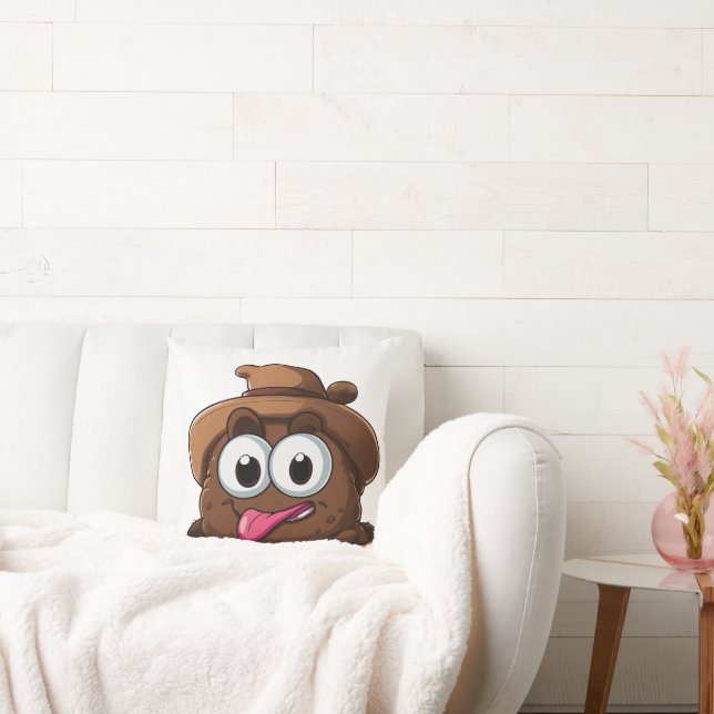 Cheeky Eye-Rolling Emoji Throw Pillow: Add Sass to Throw Pillow (Couch)