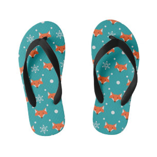 Cheeky fox pattern kid's flip flops