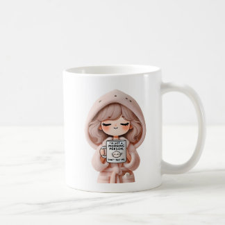 Cheeky Girl in Bathrobe with Coffee Mug