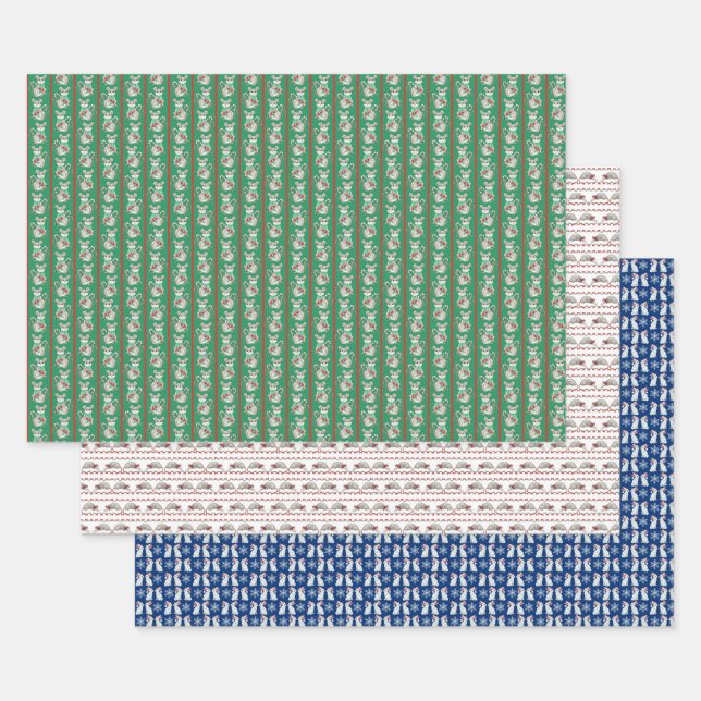 Cheeky Holiday Animal Paper Flat Sheet Set of 3 (Set)