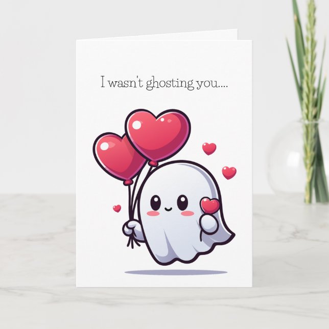 Cheeky I Wasn't Ghosting You Customizable Holiday Card (Front)