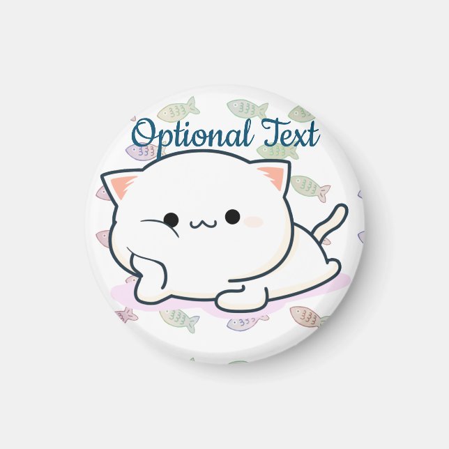 Cheeky Kawaii Style Kitten Magnet (Front)
