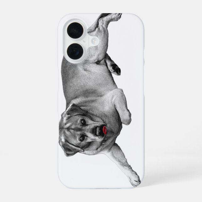 Cheeky Labrador – Bold Fun iPhone 16 Case (Back)