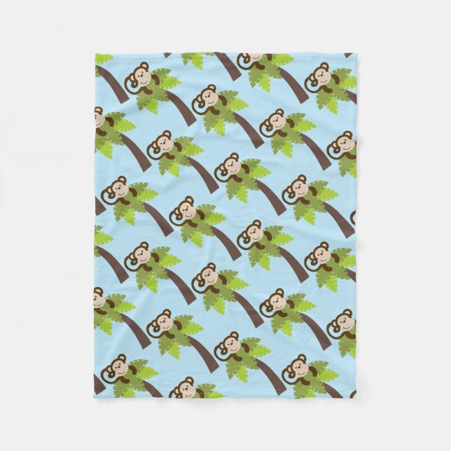Cheeky Monkey Baby Fleece Blanket (Front)