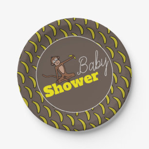 Cheeky Monkey, Baby Shower Paper Plate