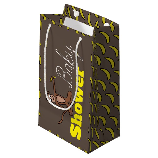 Cheeky Monkey, Baby Shower Small Gift Bag (Front Angled)
