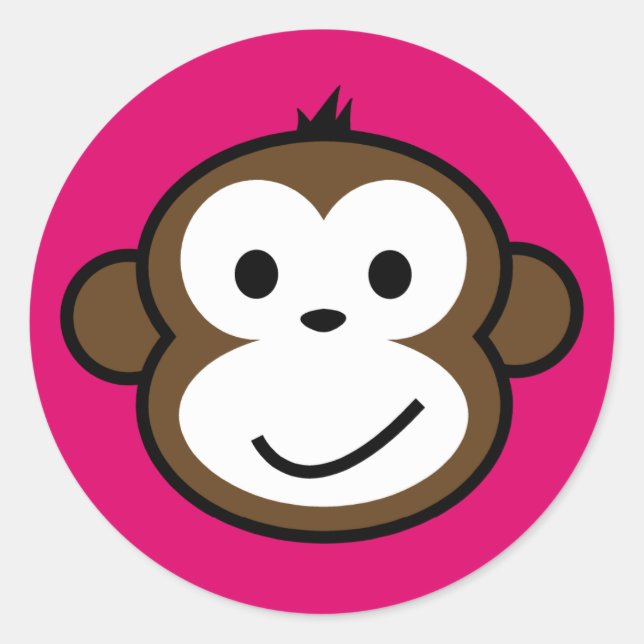 Cheeky Monkey Classic Round Sticker (Front)