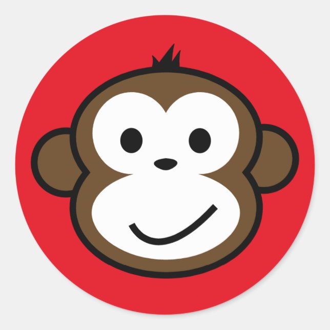 Cheeky Monkey Classic Round Sticker (Front)