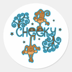 Cheeky Monkey Classic Round Sticker