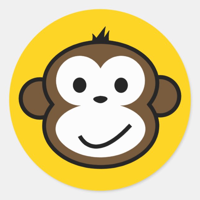 Cheeky Monkey Classic Round Sticker (Front)