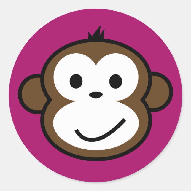 Cheeky Monkey Classic Round Sticker (Front)