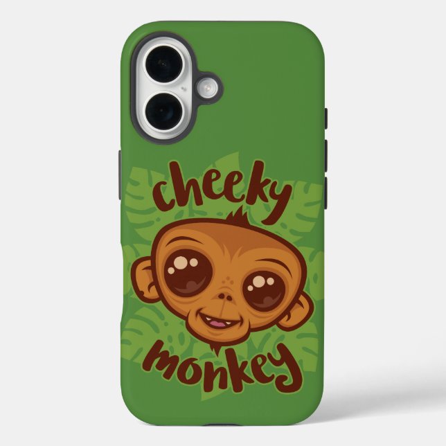 Cheeky Monkey Cute Cartoon Primate Drawing Case-Mate iPhone Case (Back)
